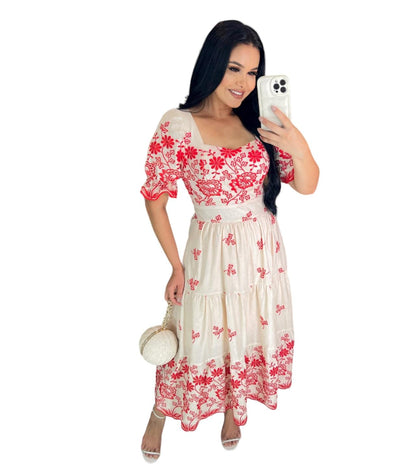 Vestido Maxi Midi Feminino Lese Com Algodão